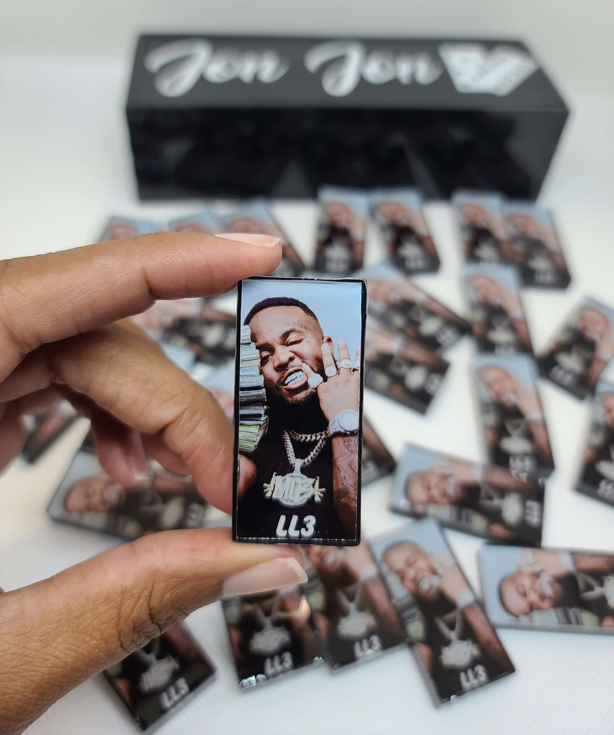 Custom Resin Domino Set | Personalized with Your Logo, Picture or Team | Handmade | Unique Gift Idea
