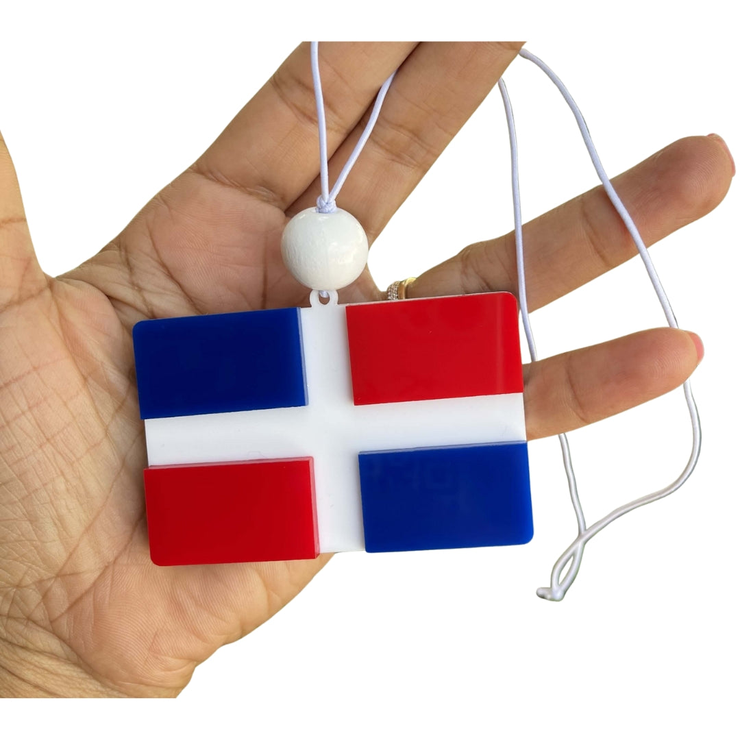 Dominican Republic Flag Keychain Bandera Dominicana Car Ornament Bag Tag Key