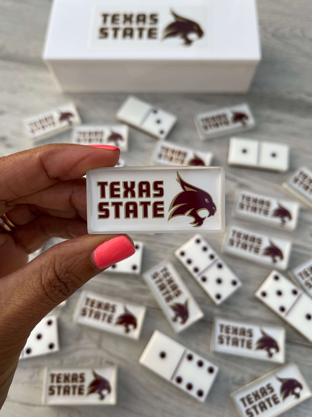 Texas State University Bobcats Dominoes Set American college Football Custom Resin Dominoes