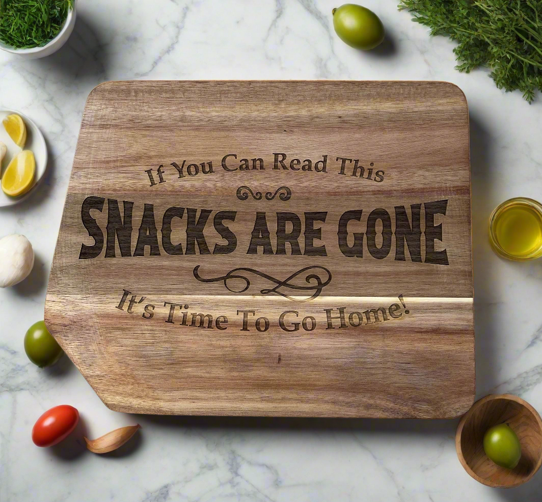 Snack are Gone Engraved Cutting Board Cheese Serving Board