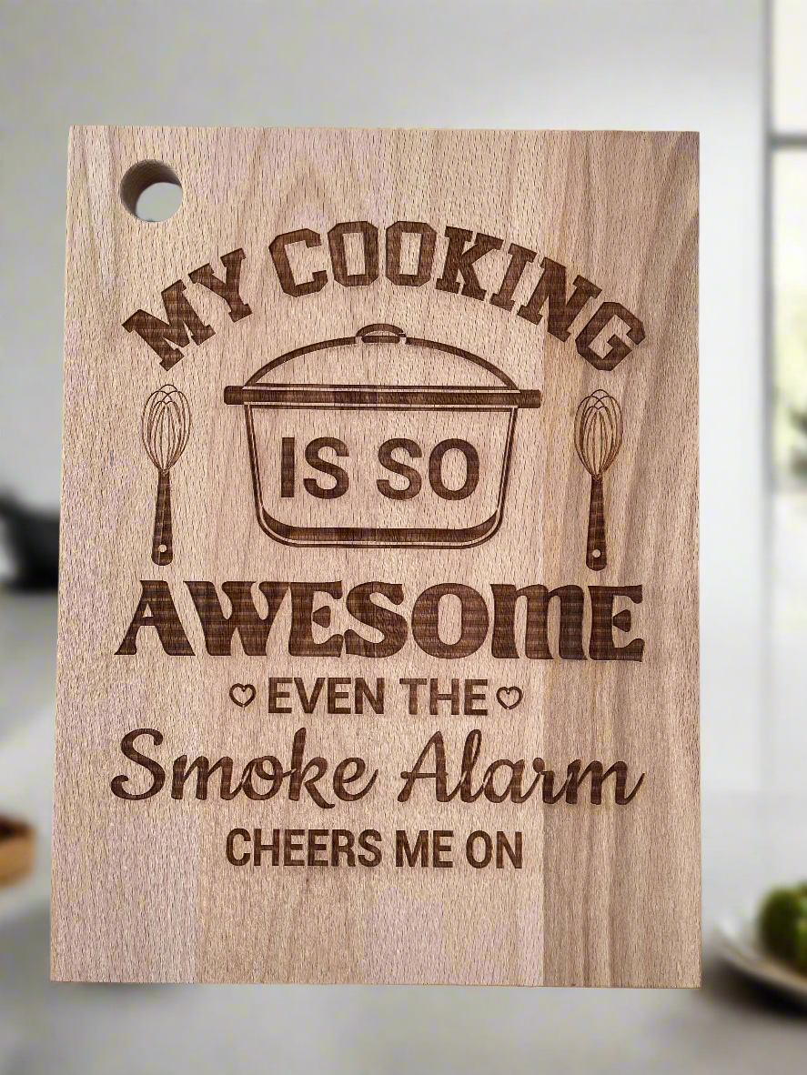 My Cooking is so Awesome Engraved Cutting Board Cheese Serving Board