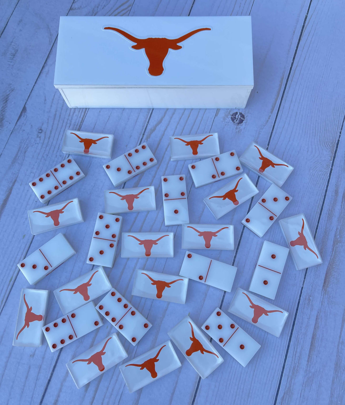 Longhorns University of Texas Dominoes Set American college Football NFL Custom Resin Dominoes