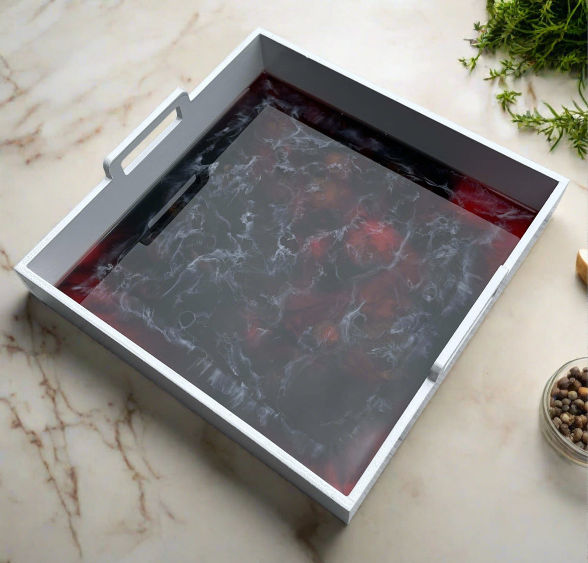 Serving Tray Resin Wooden Tray Decor Home Decoration