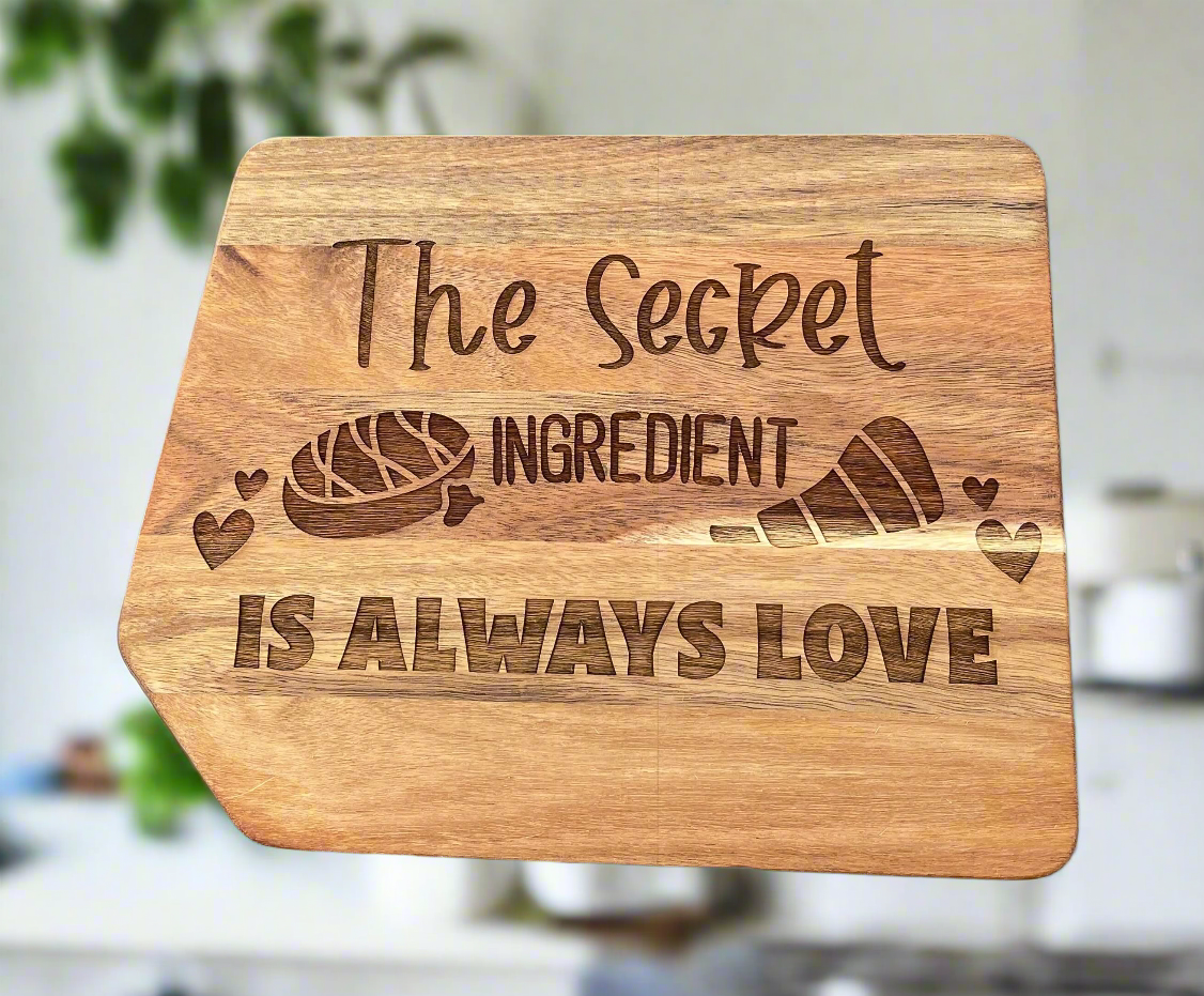 The Secret Ingredient Is Always Love Engraved Cutting Board Cheese Serving Board