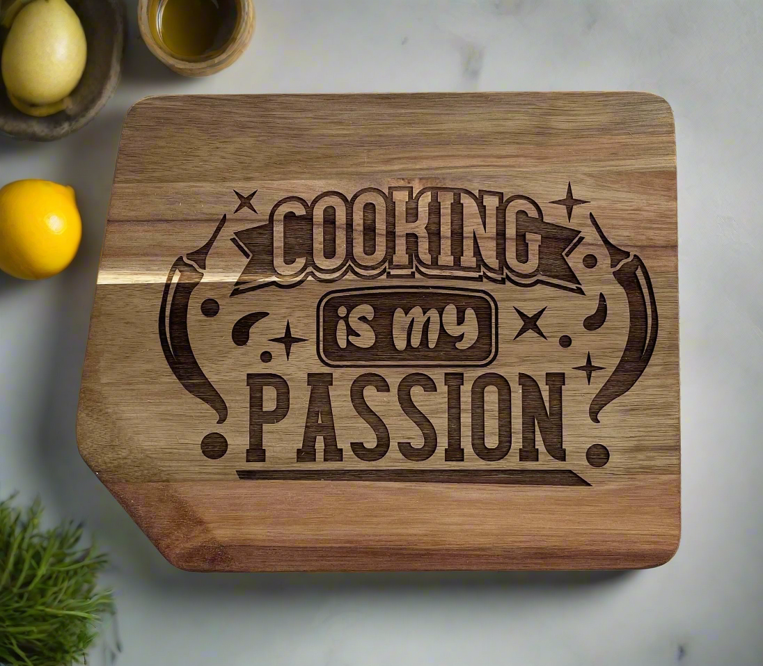 Cooking is my Passion Engraved Cutting Board Cheese Serving Board