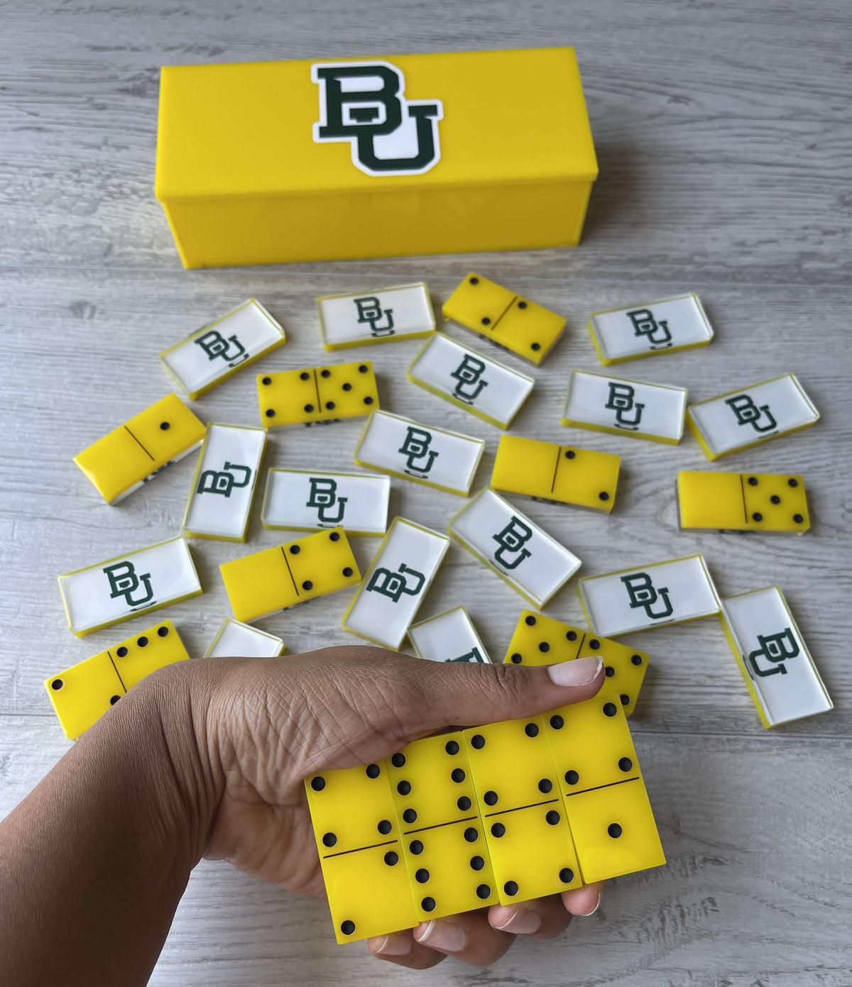 Baylor Bears University Dominoes Set American College Football Custom Resin Dominoes