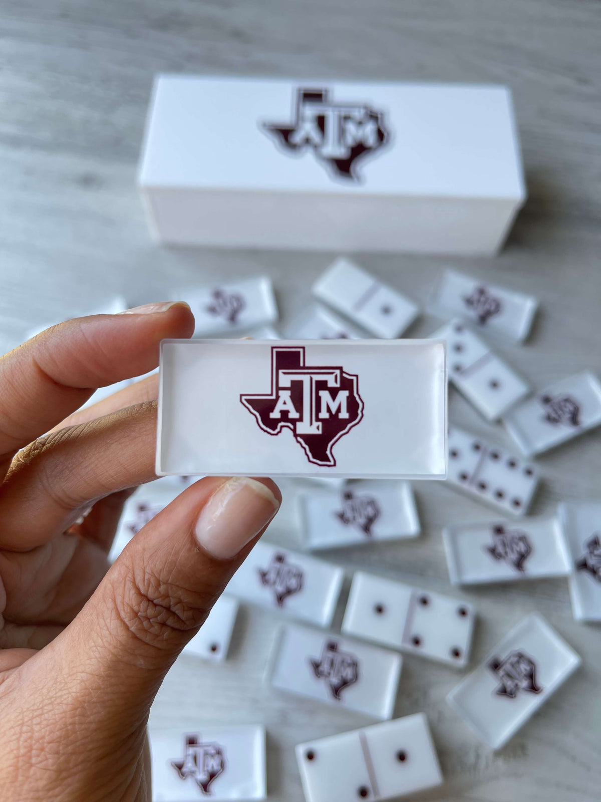 Texas A&M Aggies Dominoes Set American College Football Custom Resin Dominoes