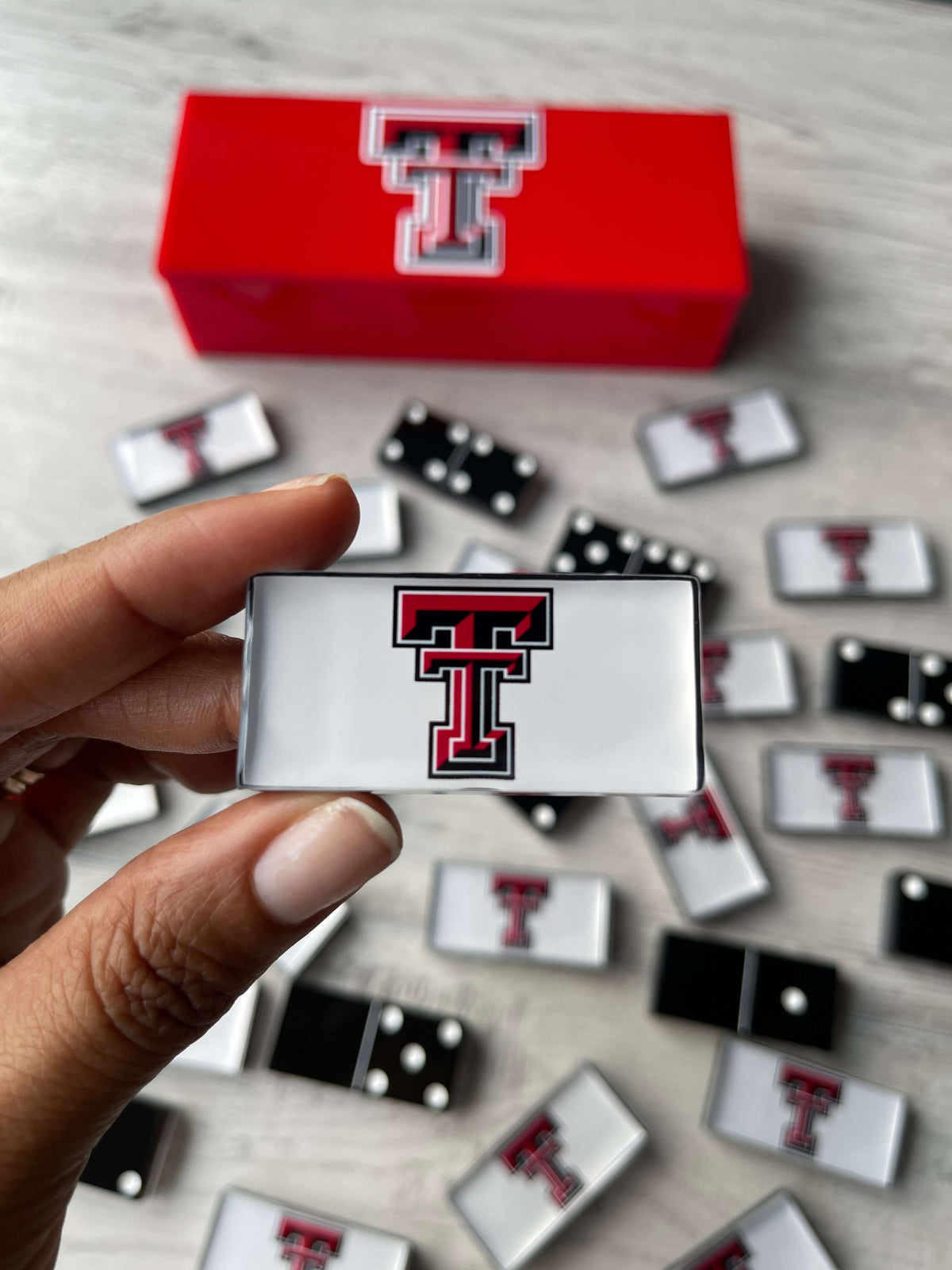 Texas Tech Red Raiders Dominoes Set American College Football Custom Resin Dominoes