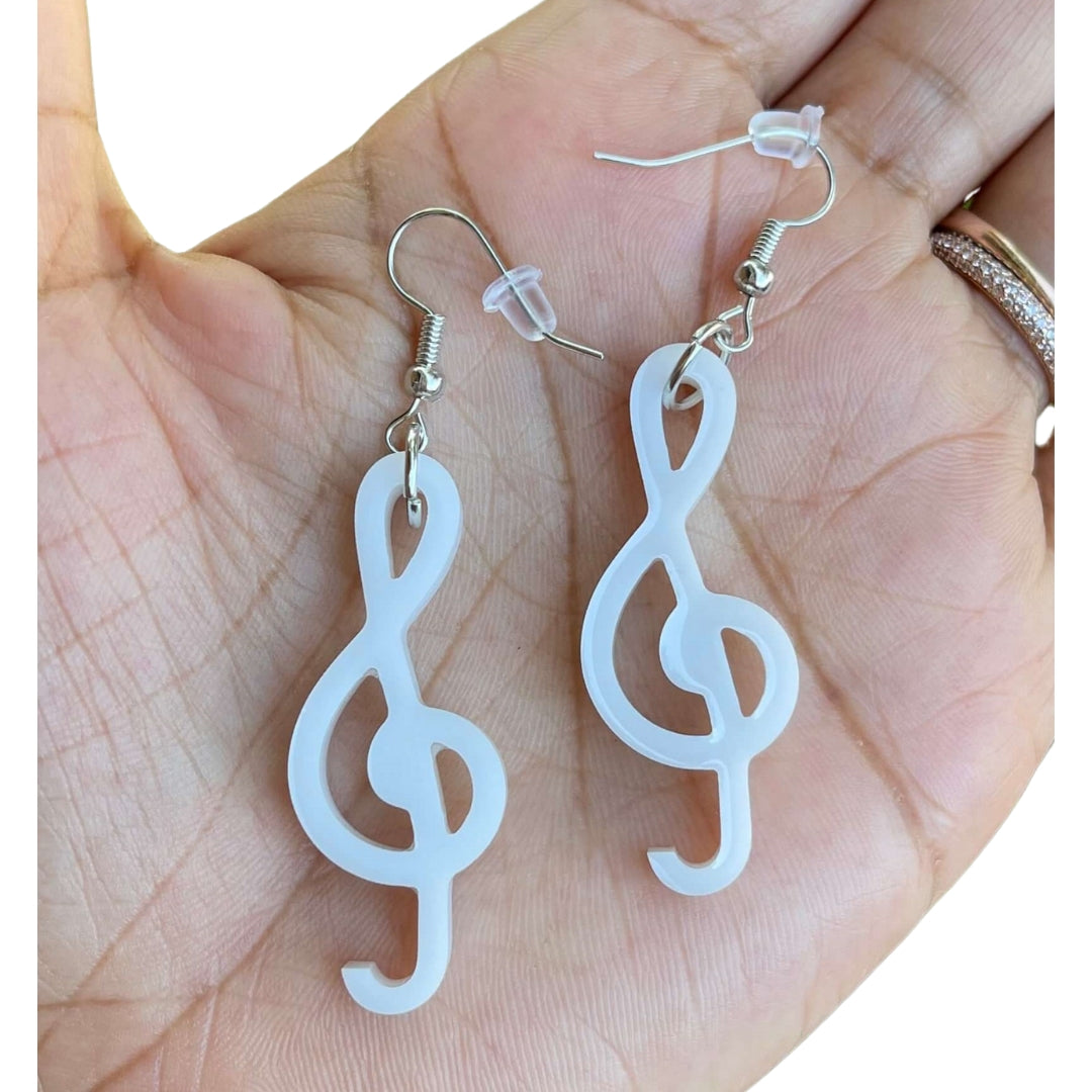 Treble Clef Music Symbol Dangle Earrings