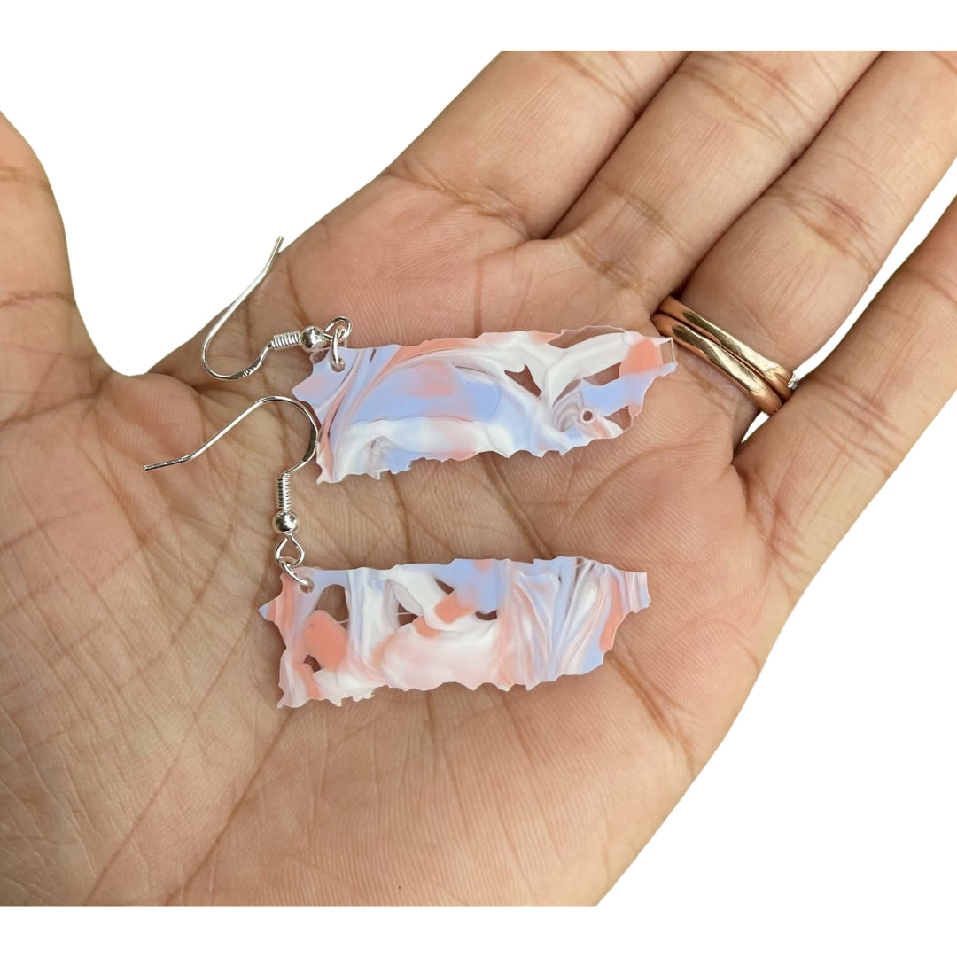 Puerto Rico Map Dangle Earrings