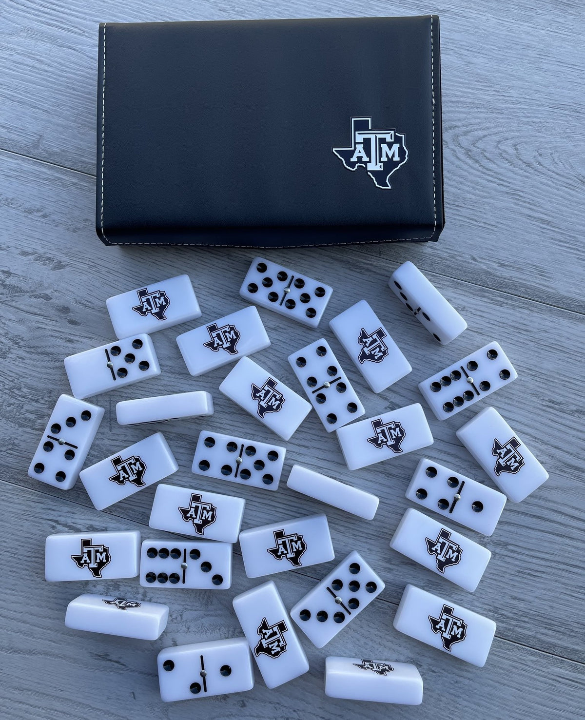 Texas A&M Aggies Jumbo Acrylic Domino Set | College Football Professional Size with Metal Spinner