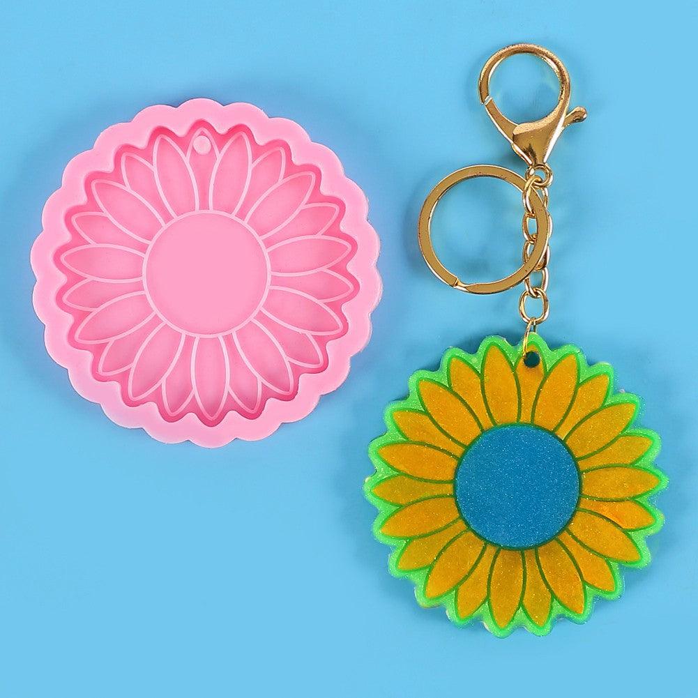Sunflower Keychain Mold for Resin / Silcone Mold for Craft Resin DIY CLEARENCE - Art By Suleny Craft Store LLC