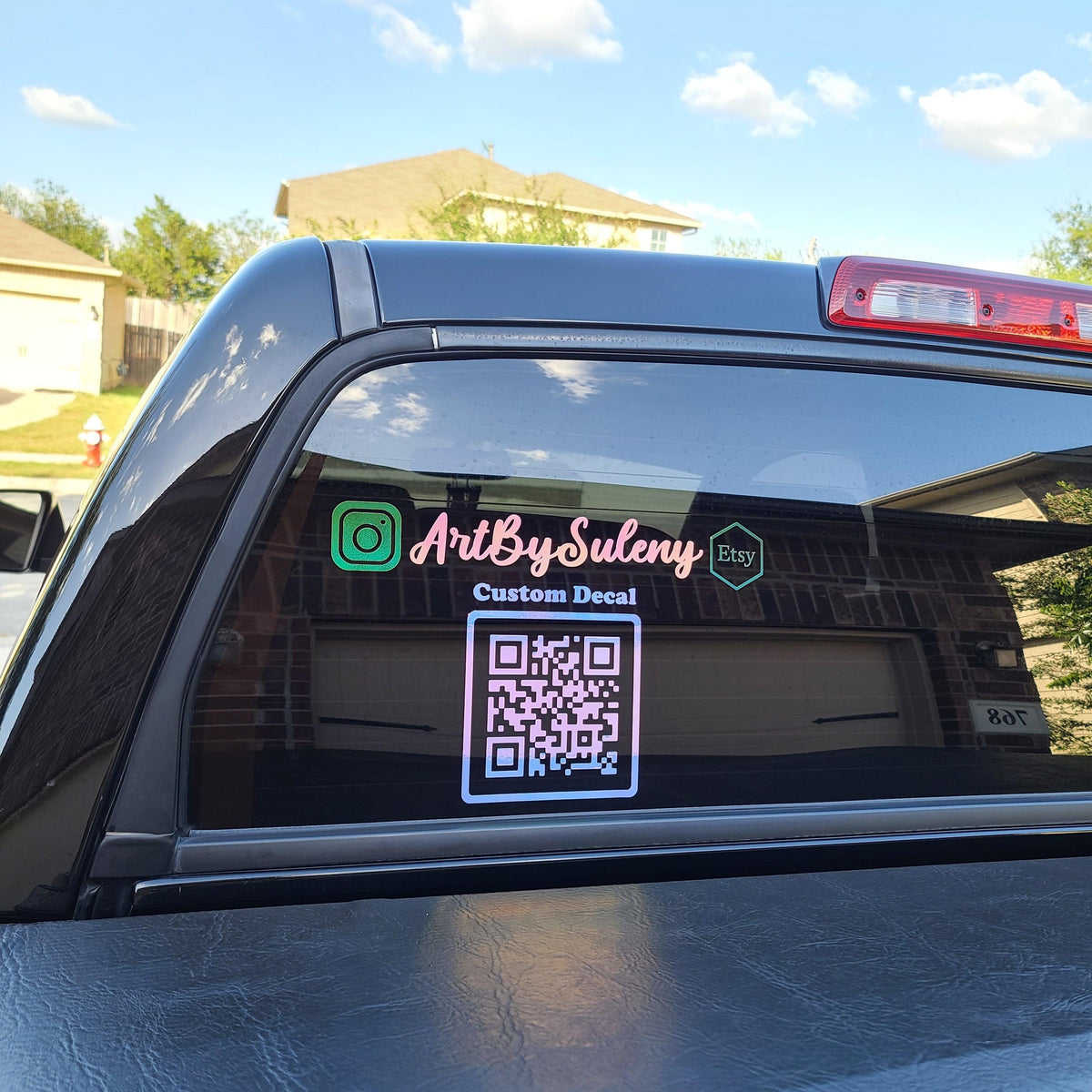 QR Custom Decal, custom stickers vynil for car or glass, business or social media QR Decal