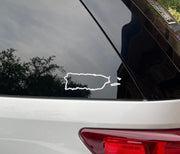 5 Pcs Puerto Rico MAP Car Decal Vinyl Sticker, Perfect for Car, Truck, Computer, Wall, and all Flat surface - Permanent Outdoor Vinyl, Easy Application - Bumper Stickers - PR Stickers WHITE - Art By Suleny Craft Store LLC