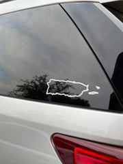 5 Pcs Puerto Rico MAP Car Decal Vinyl Sticker, Perfect for Car, Truck, Computer, Wall, and all Flat surface - Permanent Outdoor Vinyl, Easy Application - Bumper Stickers - PR Stickers WHITE - Art By Suleny Craft Store LLC