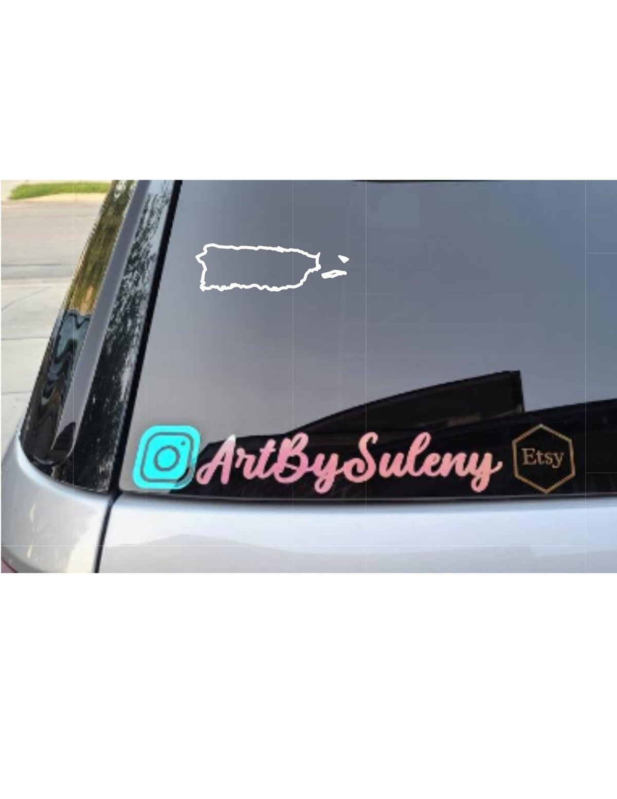 5 Pcs Puerto Rico MAP Car Decal Vinyl Sticker, Perfect for Car, Truck, Computer, Wall, and all Flat surface - Permanent Outdoor Vinyl, Easy Application - Bumper Stickers - PR Stickers WHITE - Art By Suleny Craft Store LLC