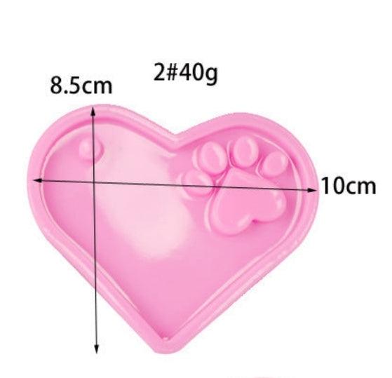 Heart Paw Mold / Dog Love Heart Mold / Keychain Silicone Mold for Resin / Cat and Dog  Mold