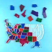 USA Map Mold / Shiny States USA Mold / 50 States Mold / USA Map Puzzle Resin Mold