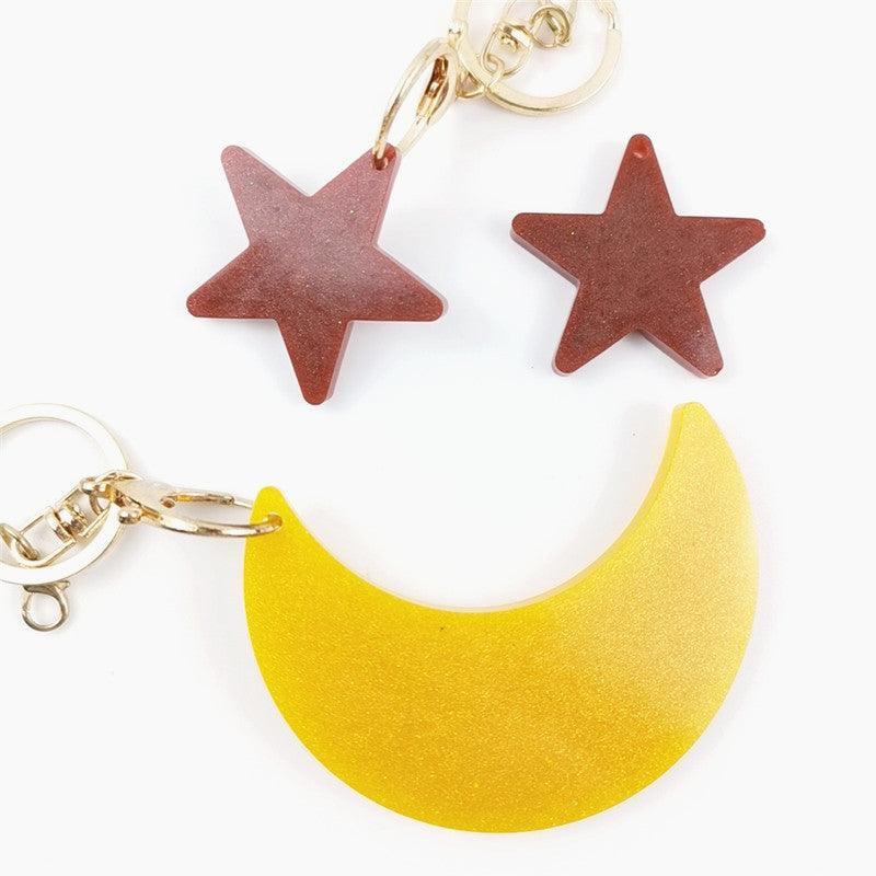 Moon Star Mold / Moon and Star Keychain Mold / Moon Star Resin Mold