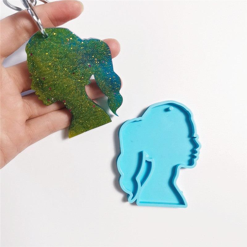 Ponytail Silicone Mold / Shiny Mold / Keychain Resin Mold / Girl Mold