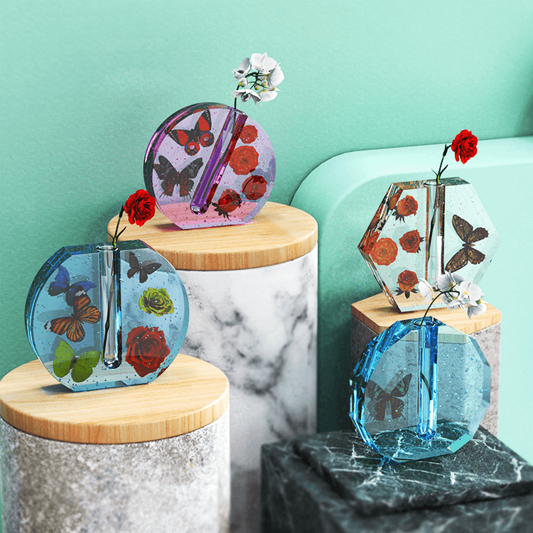 Test tube Simple Vase Mold Vase Resin Mold / Flowers Silicone Molds / DIY Epoxy Resin - Art By Suleny Craft Store LLC