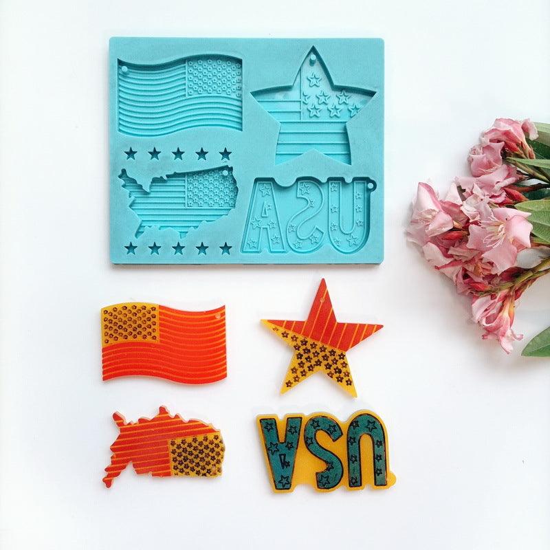 Fourth of July Keychain Molds / USA Silicone Molds / United States Mold for Resin