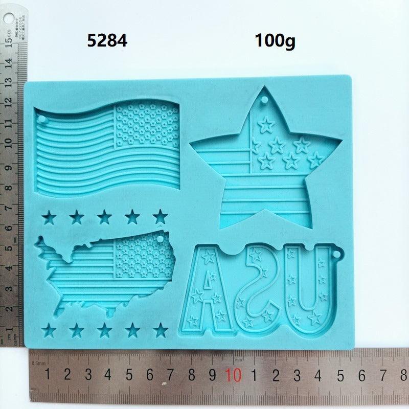 Fourth of July Keychain Molds / USA Silicone Molds / United States Mold for Resin