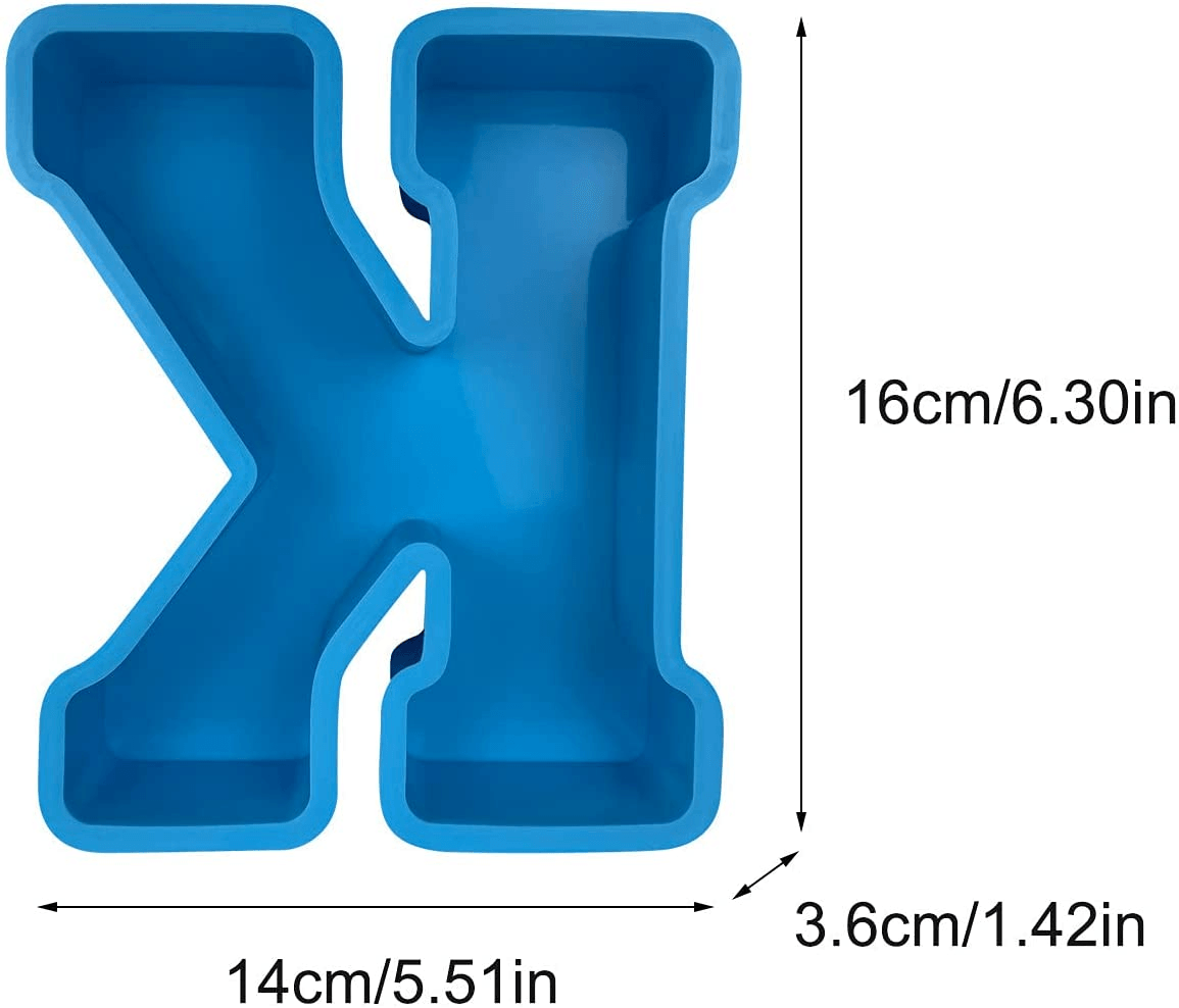 Alphabet Silicone Mold - Letter Mold for Resin - Big Letter Mold - Mold for Keychain - Letters Mold for Epoxy Resin - Art By Suleny Craft Store LLC