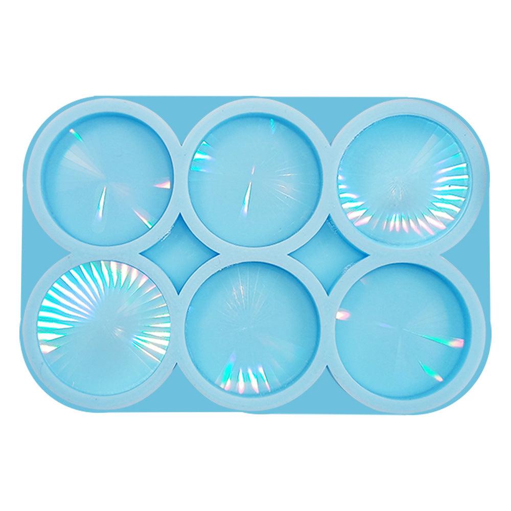 Phone Grip Resin Molds Holographic Silicone On Top Phone Socket Molds 6 Cavity Round Phone Grip Molds for Epoxy Resin with 6Pcs Phone Sockets - Art By Suleny Craft Store LLC