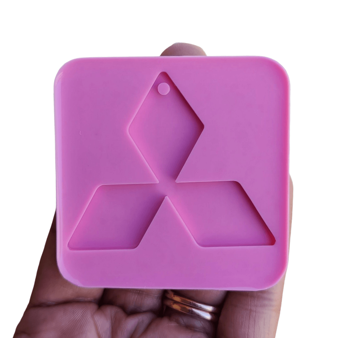 Silicone Mold for Keychain - Car Symbols Mold - Car Brands Molds for Keychain - Mitsubishi Molds for Resin - Car Emblem Mold
